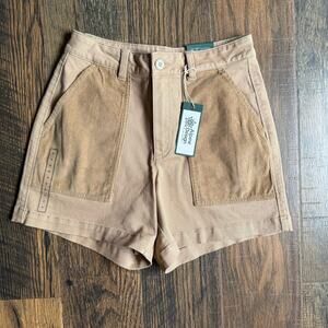 Alpine Design Womens Shorts 2 Tan High Rise Corduroy Patch Pockets NWT